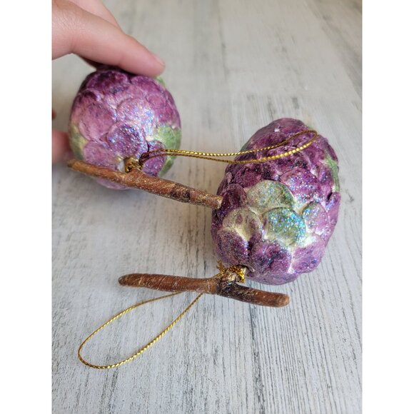 Unique glitter purple Grapevine set ornament Xmas - Picture 5 of 5